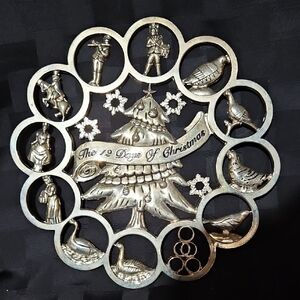 12 Days of Christmas Silver Plated Trivet Hot Pad Wall Hanging by Godinger